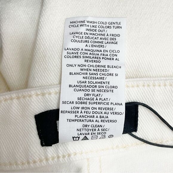 NWT NAADAM Soft Denim Wide Leg Jeans Size 14 Milk White High Rise Stretch Twill - Picture 15 of 16